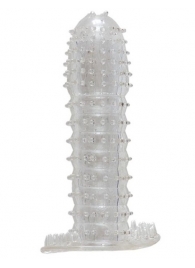 Гелевая прозрачная насадка c шипами - 12 см. - Toyfa Basic - в Ногинске купить с доставкой