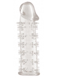 Гелевая прозрачная насадка с шипами - 12 см. - Toyfa Basic - в Ногинске купить с доставкой