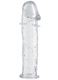 Гладкая прозрачная насадка с усиками под головкой - 12,5 см. - Toyfa Basic - в Ногинске купить с доставкой