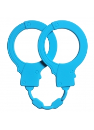 Голубые силиконовые наручники Stretchy Cuffs Turquoise - Lola Games - купить с доставкой в Ногинске
