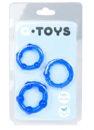 Набор из 3 синих эрекционных колец A-toys - A-toys - в Ногинске купить с доставкой