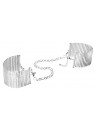 Серебристые наручники-браслеты Desir Metallique Handcuffs - Bijoux Indiscrets - купить с доставкой в Ногинске