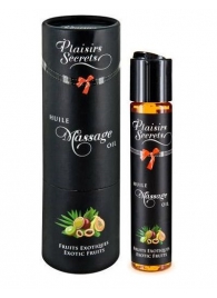 Массажное масло с ароматом экзотических фруктов Huile de Massage Gourmande Fruits Exotiques - 59 мл. - Plaisir Secret - купить с доставкой в Ногинске