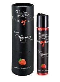 Массажное масло с ароматом клубники Huile de Massage Gourmande Fraise des Bois - 59 мл. - Plaisir Secret - купить с доставкой в Ногинске