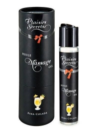 Массажное масло с ароматом пина колады Huile de Massage Gourmande Pina Colada - 59 мл. - Plaisir Secret - купить с доставкой в Ногинске