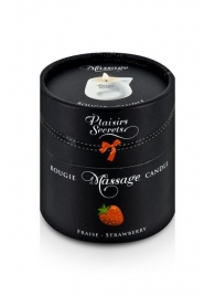 Массажная свеча с ароматом клубники Bougie de Massage Gourmande Fraise - 80 мл. - Plaisir Secret - купить с доставкой в Ногинске