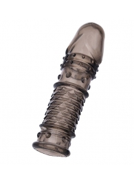 Дымчатая закрытая насадка ToyFa XLover с чешуйками и пупырышками - 13,5 см. - ToyFa - в Ногинске купить с доставкой