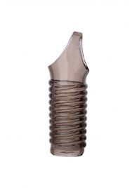 Дымчатая насадка с рёбрышками и подхватом мошонки ToyFa XLover - 12,5 см. - ToyFa - в Ногинске купить с доставкой