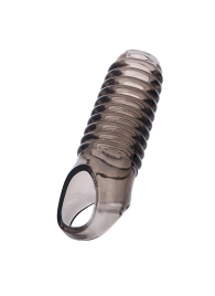 Дымчатая насадка с рёбрышками и подхватом мошонки ToyFa XLover - 12,5 см. - ToyFa - в Ногинске купить с доставкой
