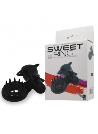 Чёрное эрекционное виброкольцо Sweet Ring с дельфинчиком - Baile - в Ногинске купить с доставкой