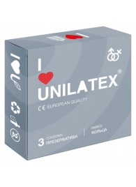 Презервативы с рёбрами Unilatex Ribbed - 3 шт. - Unilatex - купить с доставкой в Ногинске