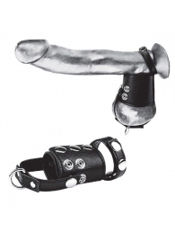 Кольцо на член и мошонку Cock Ring With 2  Ball Stretcher And Optional Weight Ring - BlueLine - в Ногинске купить с доставкой