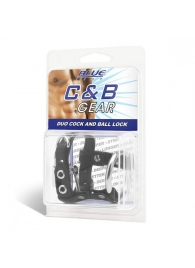Утяжка на пенис на замочке Duo Cock And Ball Lock - BlueLine - купить с доставкой в Ногинске