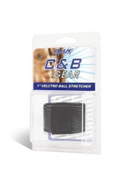 Чёрная утяжка на мошонку 1  Velcro Ball Stretcher - BlueLine - купить с доставкой в Ногинске