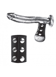 Чёрная утяжка на кнопках 100% PVC STRAP WITH METAL SNAP - BlueLine - купить с доставкой в Ногинске