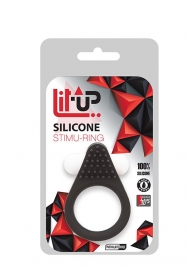 Чёрное эрекционное кольцо LIT-UP SILICONE STIMU RING 1 BLACK - Dream Toys - в Ногинске купить с доставкой
