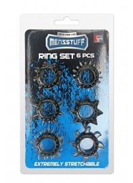 Набор из 6 дымчатых эрекционных колец MENZSTUFF 6PC STRECHEABLE RING SET - Dream Toys - в Ногинске купить с доставкой