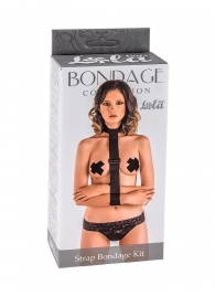 Ошейник с длинной лентой и наручниками Strap Bondage Kit Plus Size - Lola Games - купить с доставкой в Ногинске