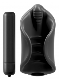 Чёрный мастурбатор Vibrating Silicone Stimulator с вибрацией - Pipedream - в Ногинске купить с доставкой