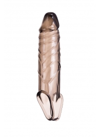 Дымчатая фаллическая насадка с подхватом и закрытой головкой - 16,2 см. - ToyFa - в Ногинске купить с доставкой