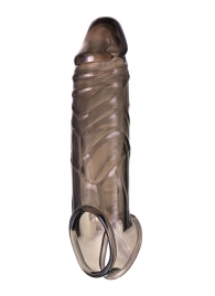 Дымчатая фаллическая насадка с подхватом и закрытой головкой - 16,2 см. - ToyFa - в Ногинске купить с доставкой