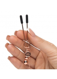 Золотистые зажимы для сосков и клитора All Sensation Nipple and Clitoral Chain - Fifty Shades of Grey - купить с доставкой в Ногинске