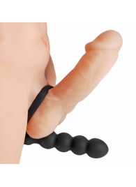 Насадка для двойного проникновения Double Fun Cock Ring with Double Penetration Vibe - XR Brands - в Ногинске купить с доставкой