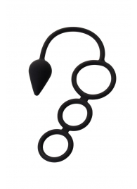 Тройное эрекционное кольцо с анальным хвостом Drop S-size - Erotist Adult Toys - в Ногинске купить с доставкой