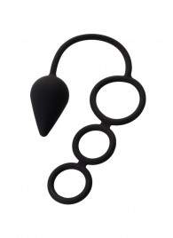 Тройное эрекционное кольцо с анальным хвостом Drop M-size - Erotist Adult Toys - в Ногинске купить с доставкой