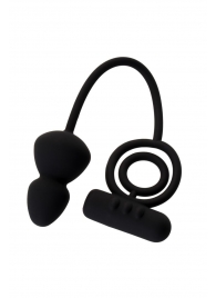 Чёрное эрекционное кольцо с вибростимулятором и анальным хвостом - Erotist Adult Toys - в Ногинске купить с доставкой