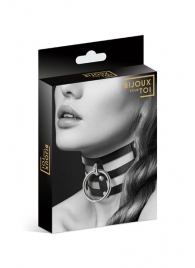 Чёрный тройной чокер с большим кольцом - Bijoux Pour Toi - купить с доставкой в Ногинске