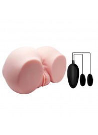 Телесный мастурбатор с двумя любовными тоннелями и вибрацией - Baile - в Ногинске купить с доставкой