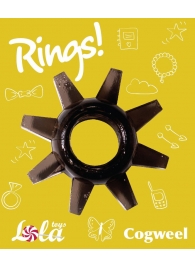 Чёрное эрекционное кольцо Rings Cogweel - Lola Games - в Ногинске купить с доставкой