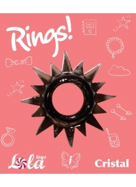 Чёрное эрекционное кольцо Rings Cristal - Lola Games - в Ногинске купить с доставкой