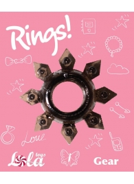 Чёрное эрекционное кольцо Rings Gear - Lola Games - в Ногинске купить с доставкой