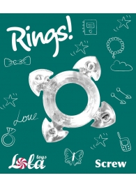 Прозрачное эрекционное кольцо Rings Screw - Lola Games - в Ногинске купить с доставкой