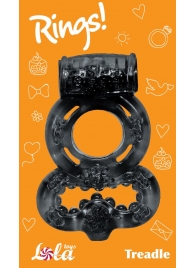 Чёрное эрекционное кольцо Rings Treadle с подхватом - Lola Games - в Ногинске купить с доставкой