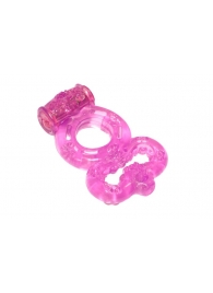 Розовое эрекционное кольцо Rings Treadle с подхватом - Lola Games - в Ногинске купить с доставкой