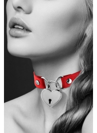 Красный чокер с замком в форме сердца - Bijoux Pour Toi - купить с доставкой в Ногинске