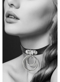 Черный чокер с двумя кольцами - Bijoux Pour Toi - купить с доставкой в Ногинске