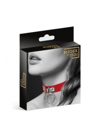 Красный узенький чокер с кольцом - Bijoux Pour Toi - купить с доставкой в Ногинске
