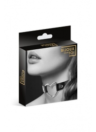 Чёрный чокер с кольцом в форме сердца - Bijoux Pour Toi - купить с доставкой в Ногинске