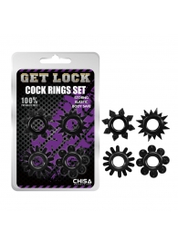Набор из 4 черных эрекционных колец Get Lock - Chisa - в Ногинске купить с доставкой
