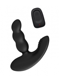Черный силиконовый стимулятор простаты Levett Nitoc с пультом ДУ - Levett - в Ногинске купить с доставкой
