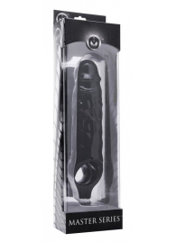 Чёрная увеличивающая насадка на член Mamba Cock Sheath Packaged - 16,5 см. - XR Brands - в Ногинске купить с доставкой