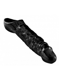 Чёрная увеличивающая насадка на член Mamba Cock Sheath Packaged - 16,5 см. - XR Brands - в Ногинске купить с доставкой