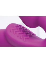 Ярко-розовый безремневой вибрострапон Evoke Vibrating Strapless Silicone Strap-on Dildo - XR Brands - купить с доставкой в Ногинске