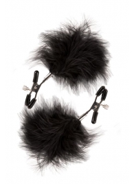 Зажимы для сосков с пухом FEATHERED NIPPLE CLAMPS - Blush Novelties - купить с доставкой в Ногинске
