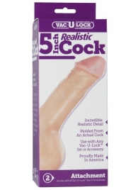 Насадка-реалистик для трусиков Vac-U-Lock 5  Realistic - 12,7 см. - Doc Johnson - купить с доставкой в Ногинске