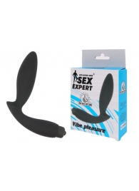 Чёрный вибростимулятор простаты Sex Expert Vibe Pleasure - Sex Expert - в Ногинске купить с доставкой
